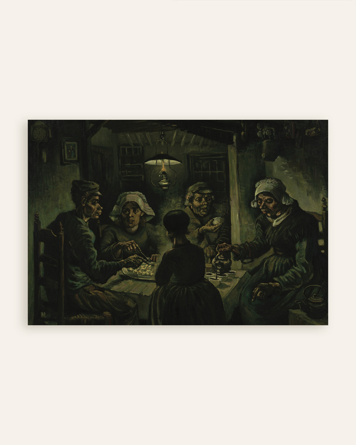 Poster De aardappeleters (1885) van Vincent van Gogh, miniatuur