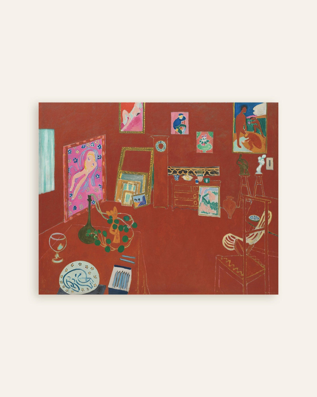 Poster De rode studio (1911) van Henri Matisse, miniatuur