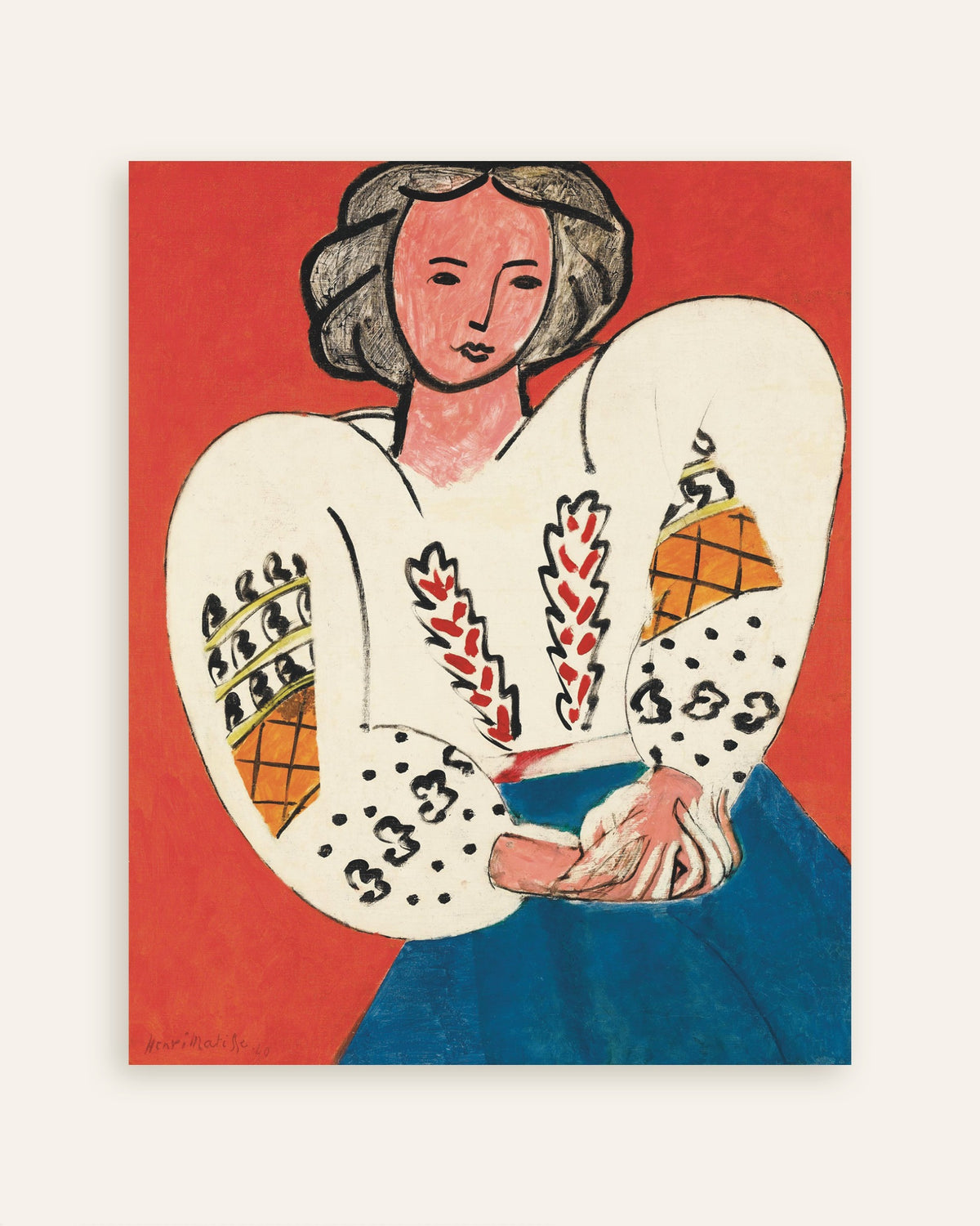 Poster van De Roemeense blouse (1940) van Henri Matisse, miniatuur