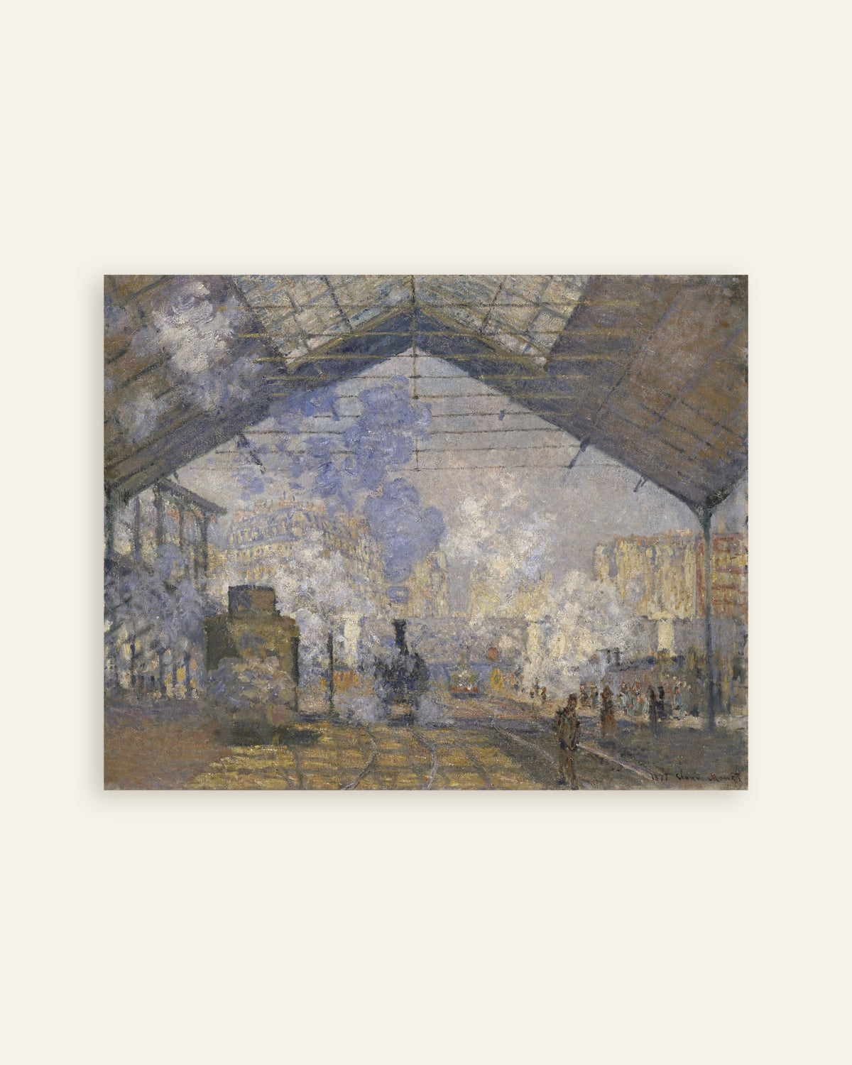 Poster Station Saint-Lazare (1877) van Claude Monet, miniatuur
