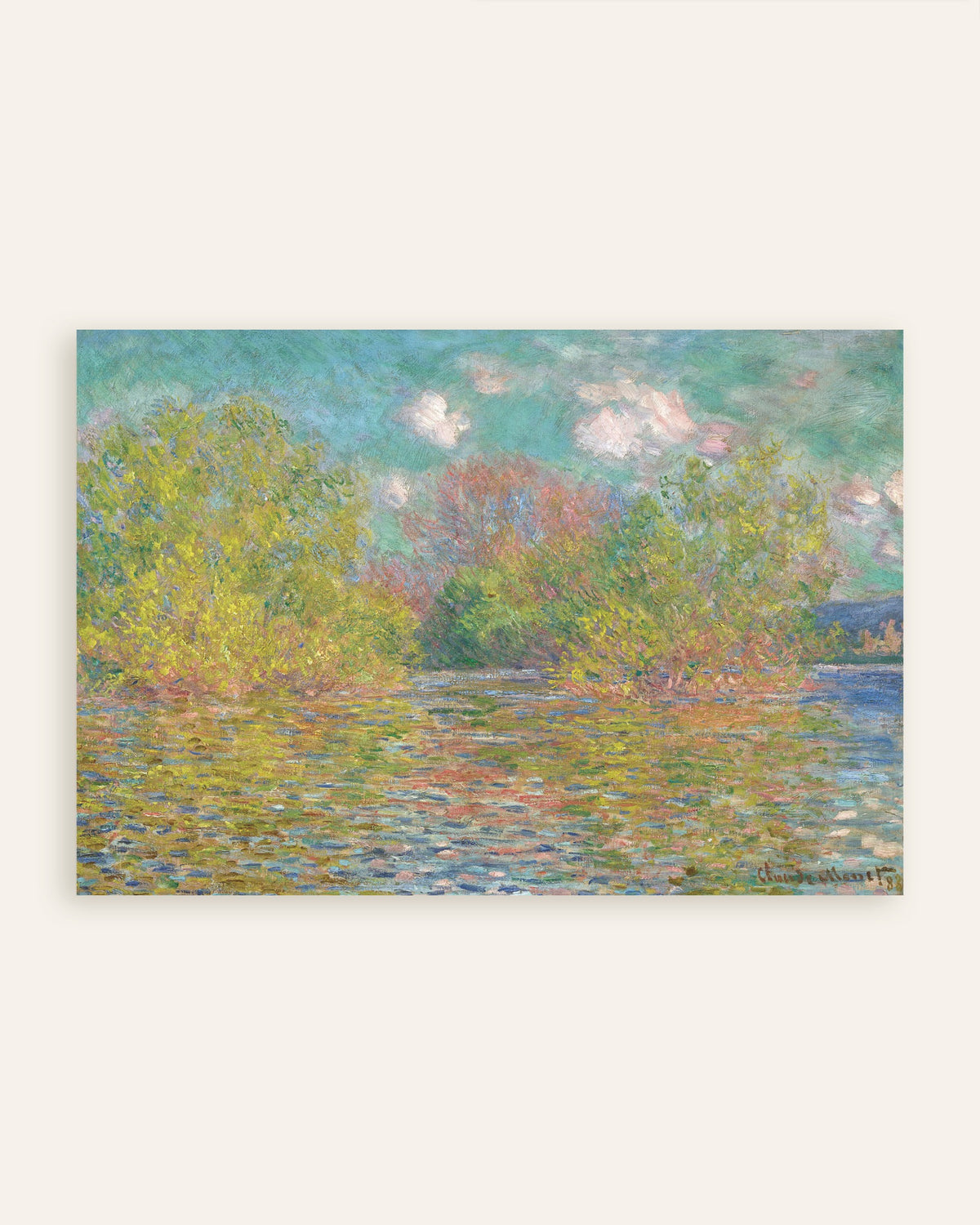Poster De Seine bij Giverny (1888) van Claude Monet, miniatuur
