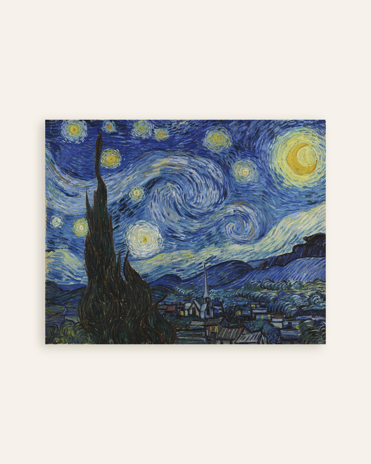 Poster De sterrennacht (1889) van Vincent van Gogh, miniatuur