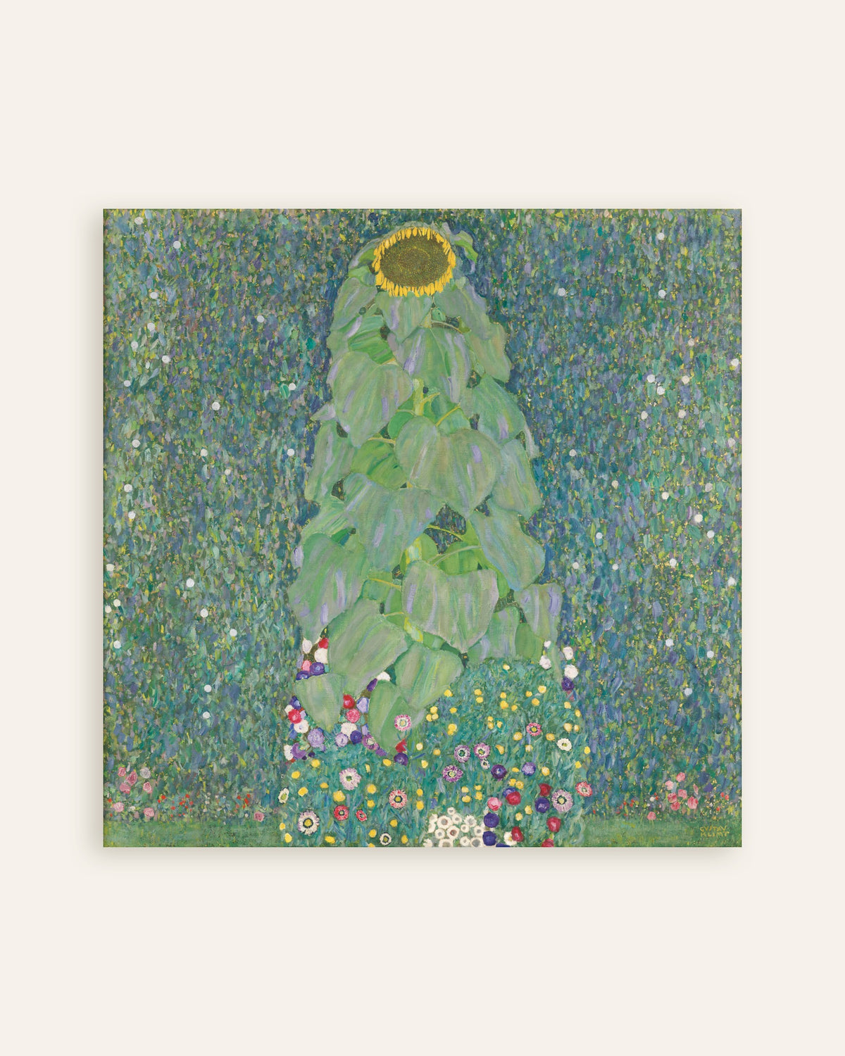 Poster De zonnebloem (1907–1908) van Gustav Klimt, miniatuur