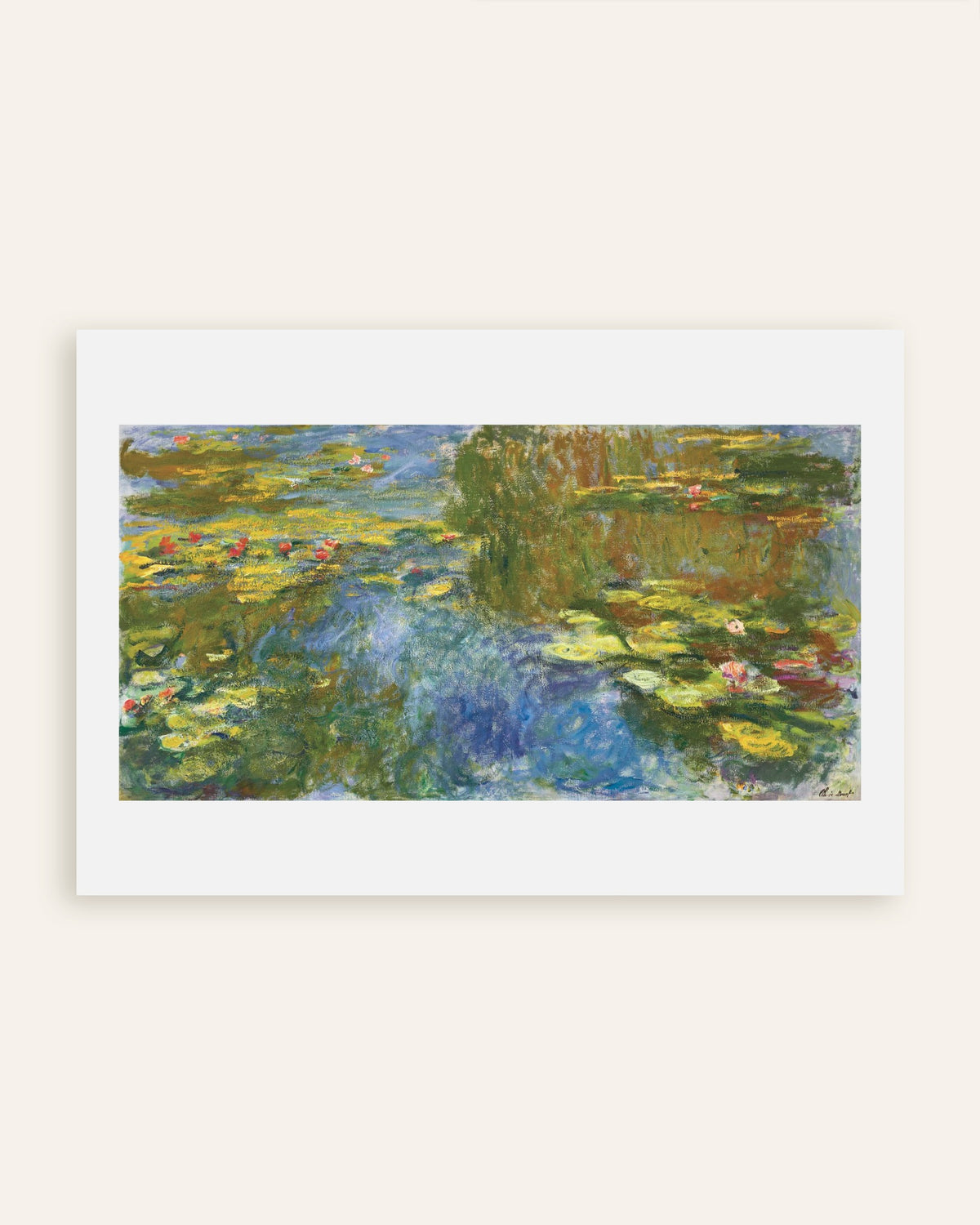Poster De waterlelievijver (ca. 1917–1919) van Claude Monet, miniatuur