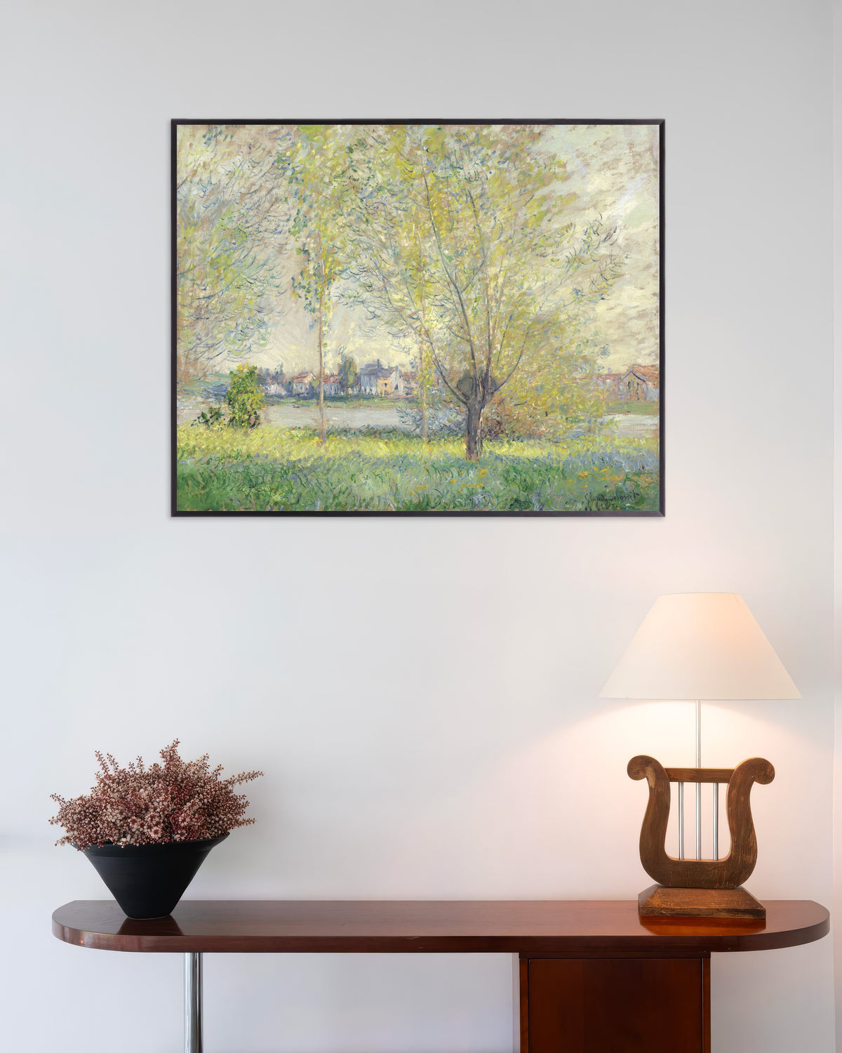 Poster De wilgen (1880) van Claude Monet met metalen lijst