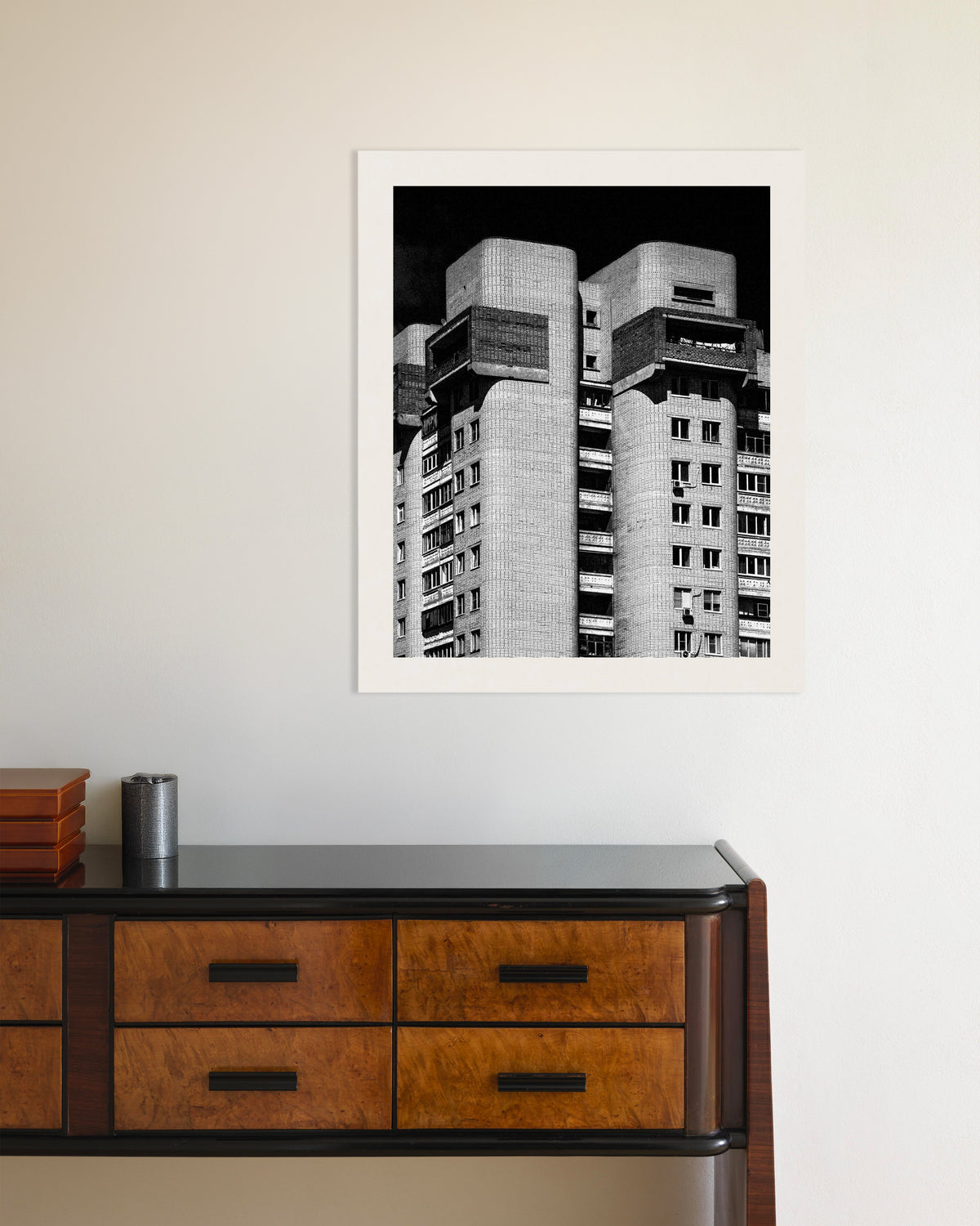 Poster ‘Twee ronde torens bij nacht’