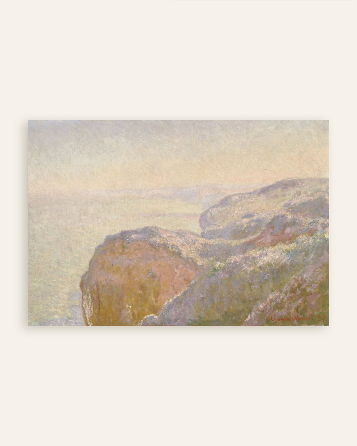 Poster Val-Saint-Nicolas bij Dieppe, ochtend (1897) van Claude Monet, miniatuur