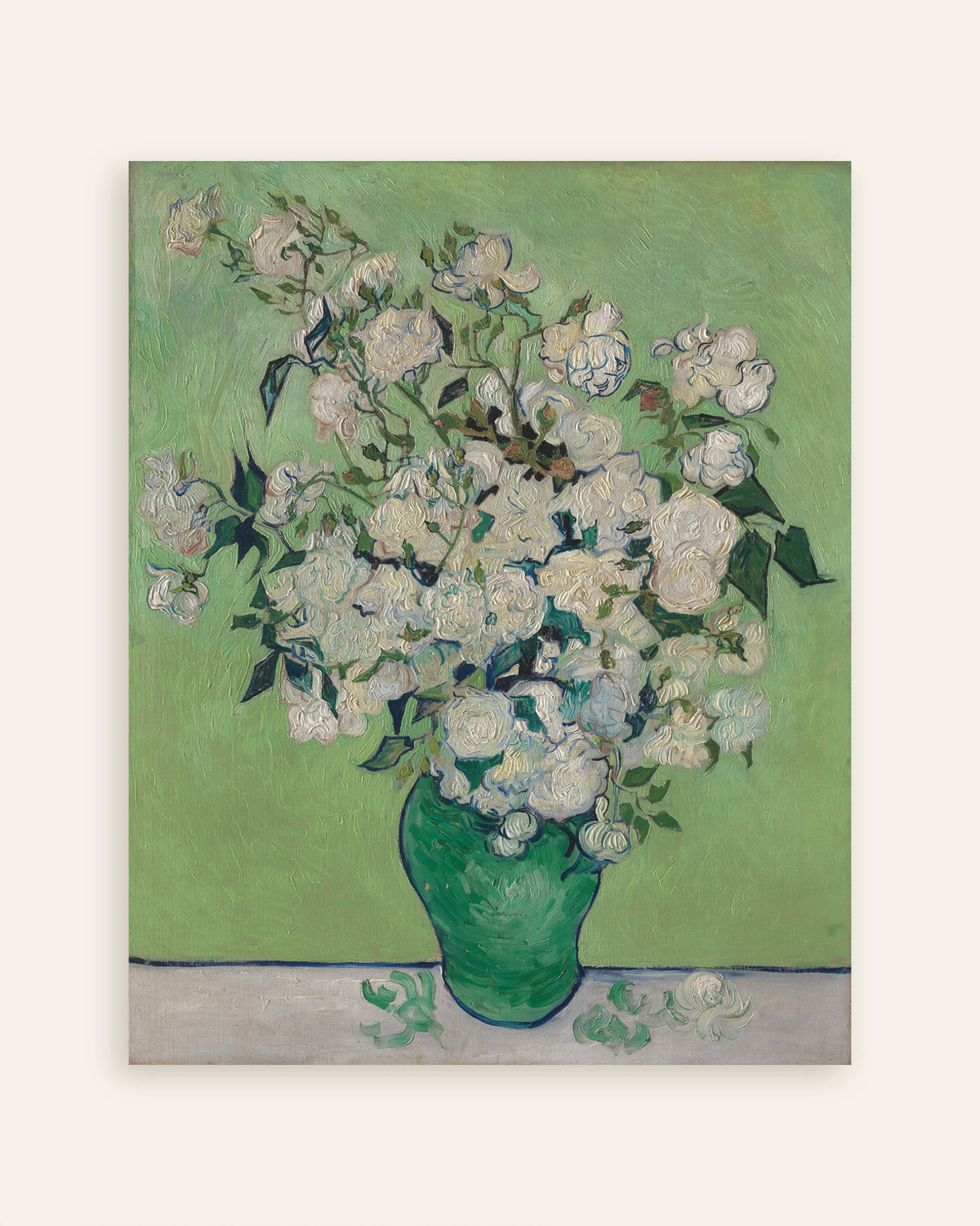 Poster van Vaas met rozen (1890) van Vincent van Gogh, miniatuur