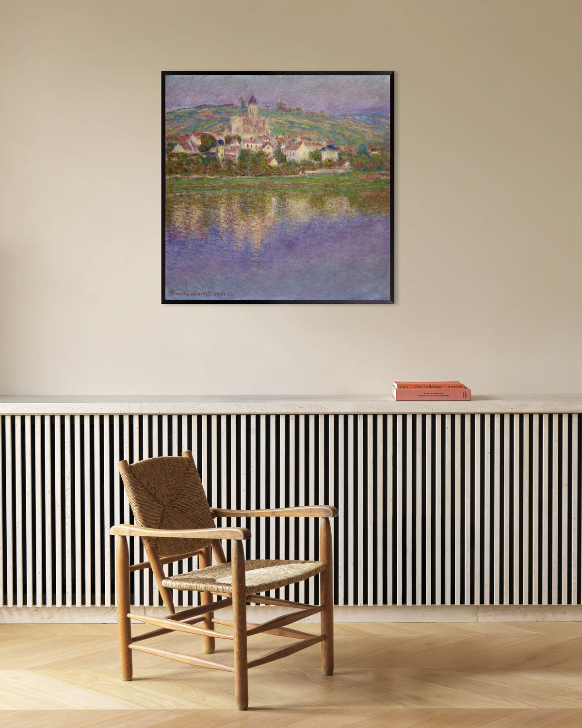 Poster Vétheuil (1901) van Claude Monet met metalen lijst