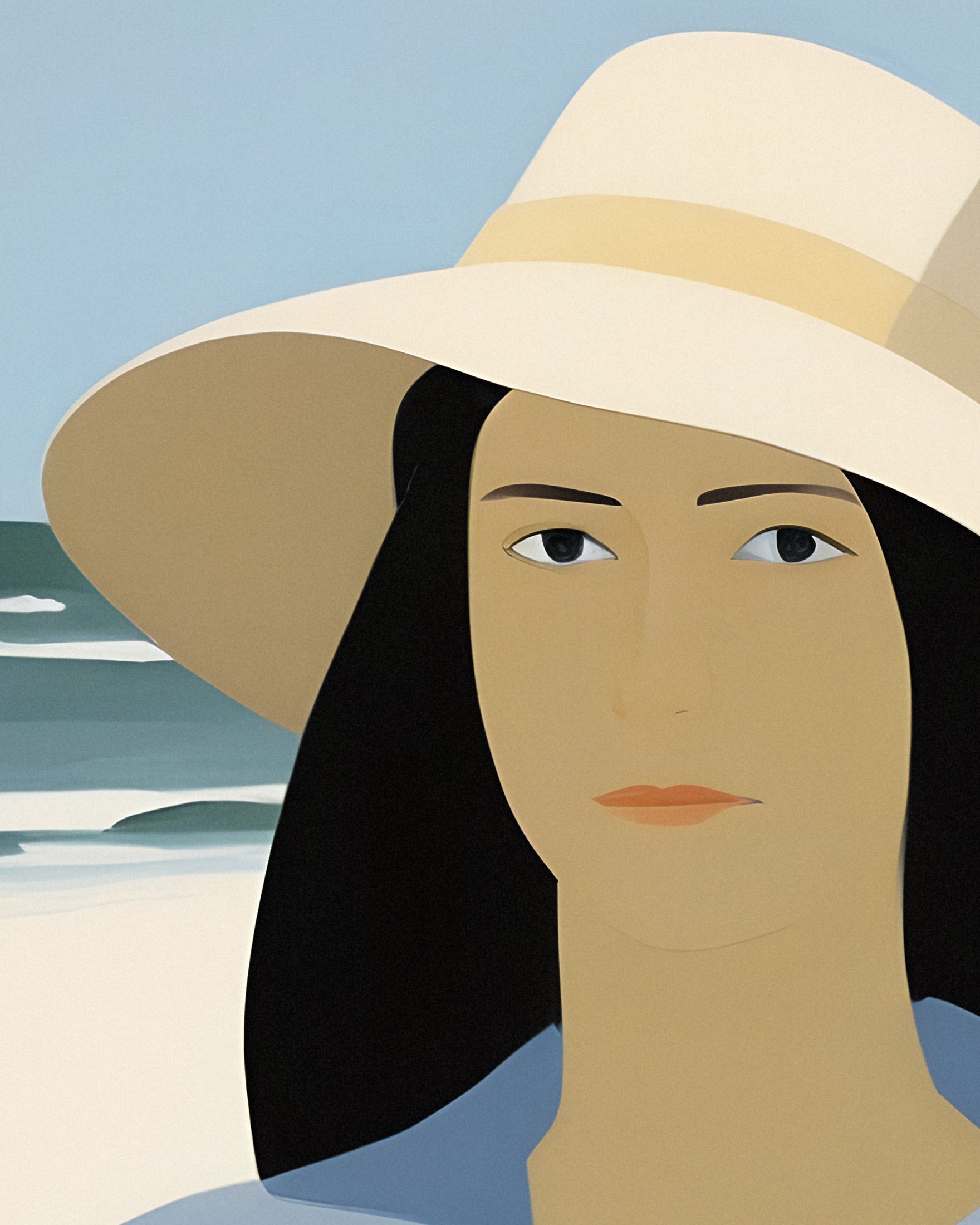 Vi en Haar Hoed - Strandportret Poster