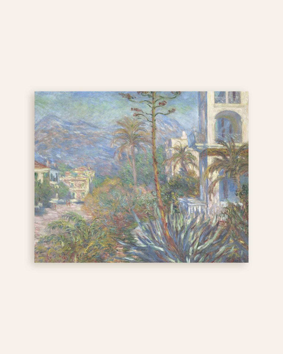 Poster Villa's in Bordighera (1884) van Claude Monet, miniatuur