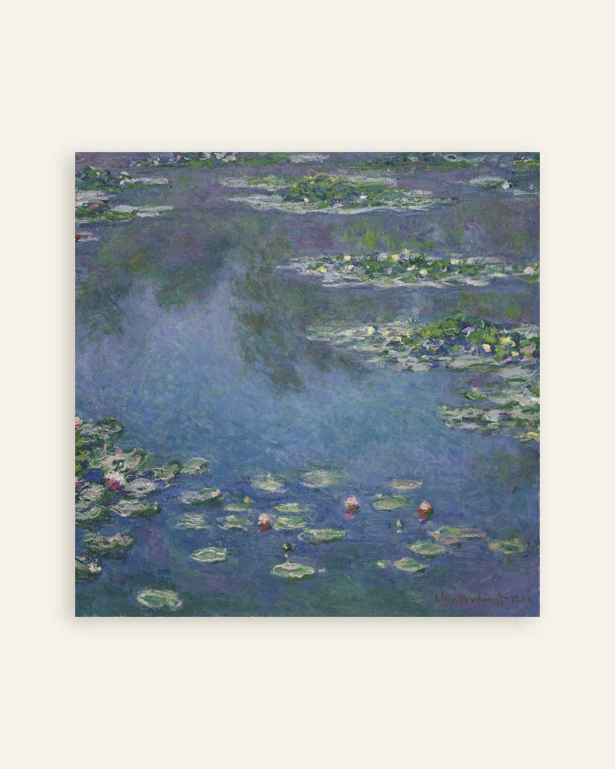 Poster Waterlelies (1906) van Claude Monet, miniatuur