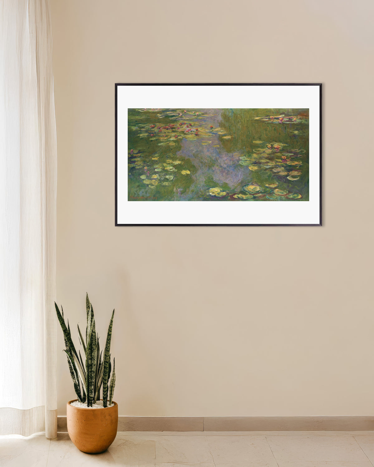 Poster Waterlelies (1919) van Claude Monet met metalen lijst