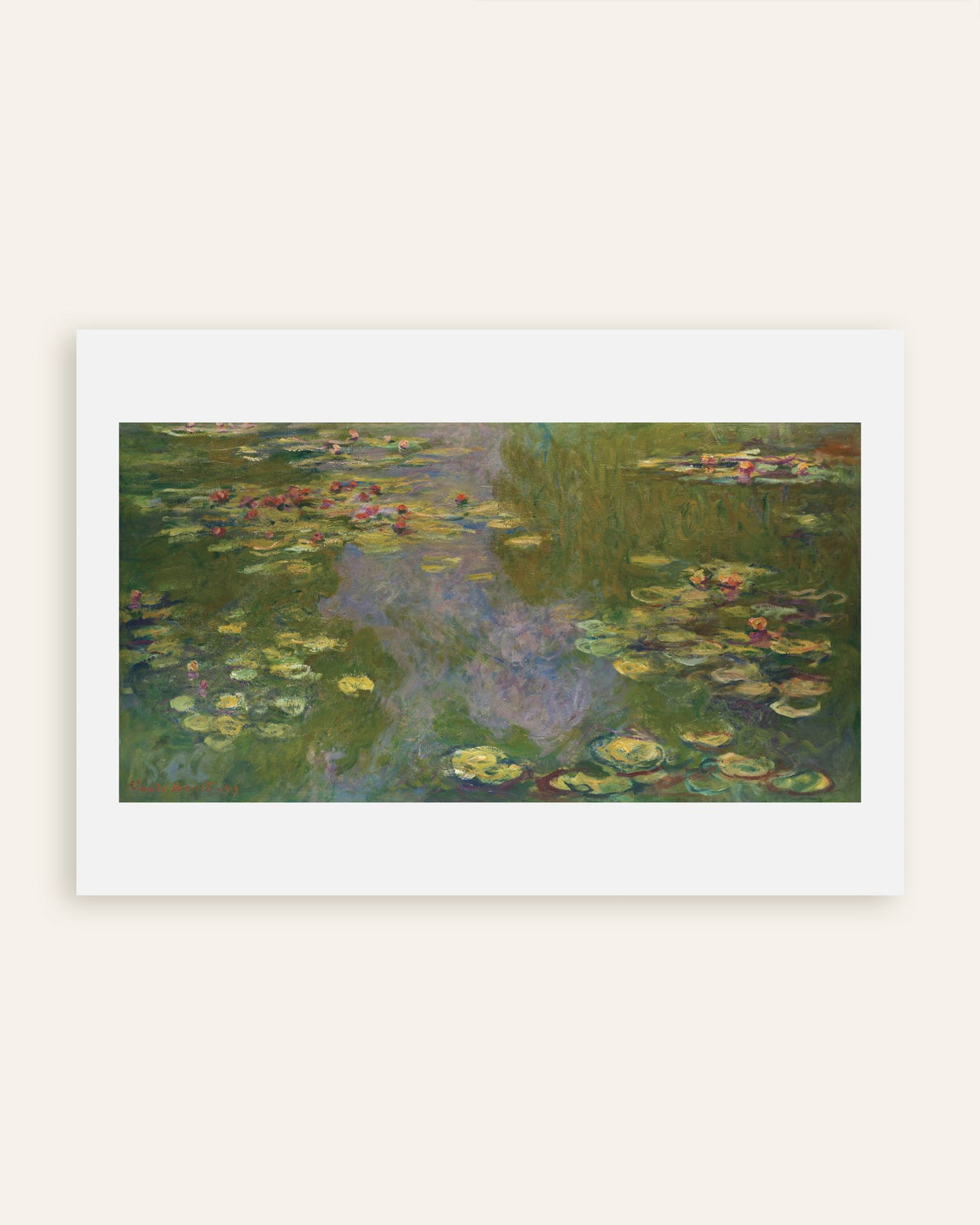 Poster Waterlelies (1919) van Claude Monet, miniatuur