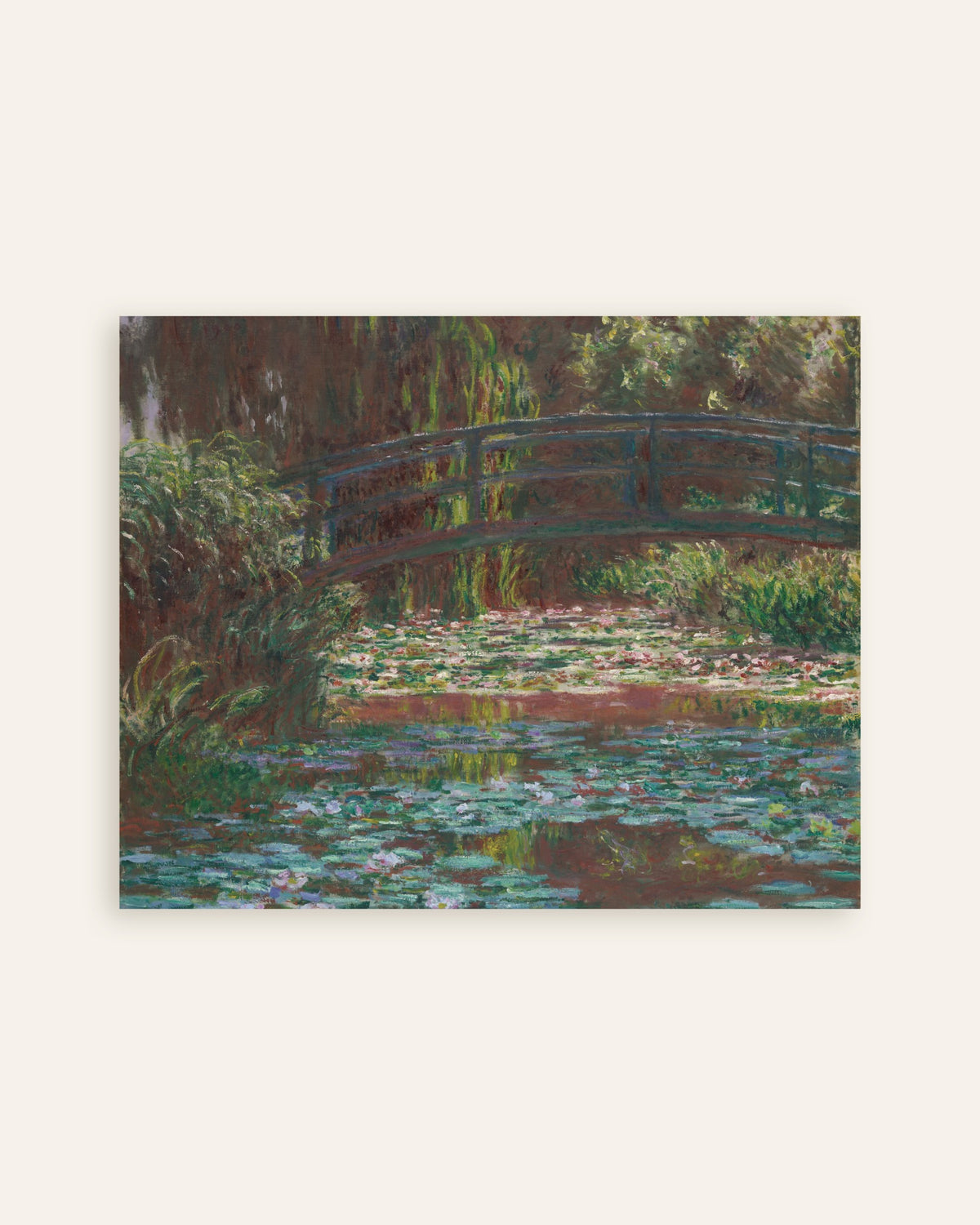Poster De waterlelievijver (1900) van Claude Monet, miniatuur