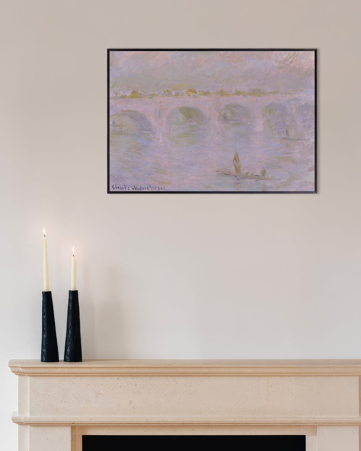 Poster Waterloo Bridge, Londen (1902) van Claude Monet met metalen lijst