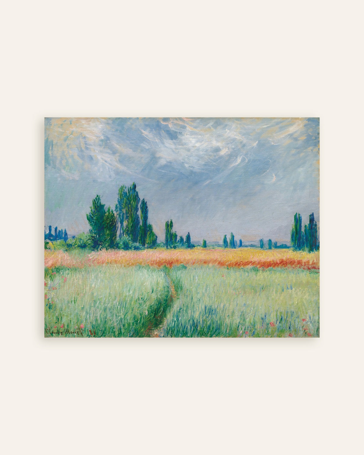 Poster Korenveld (1881) van Claude Monet, miniatuur