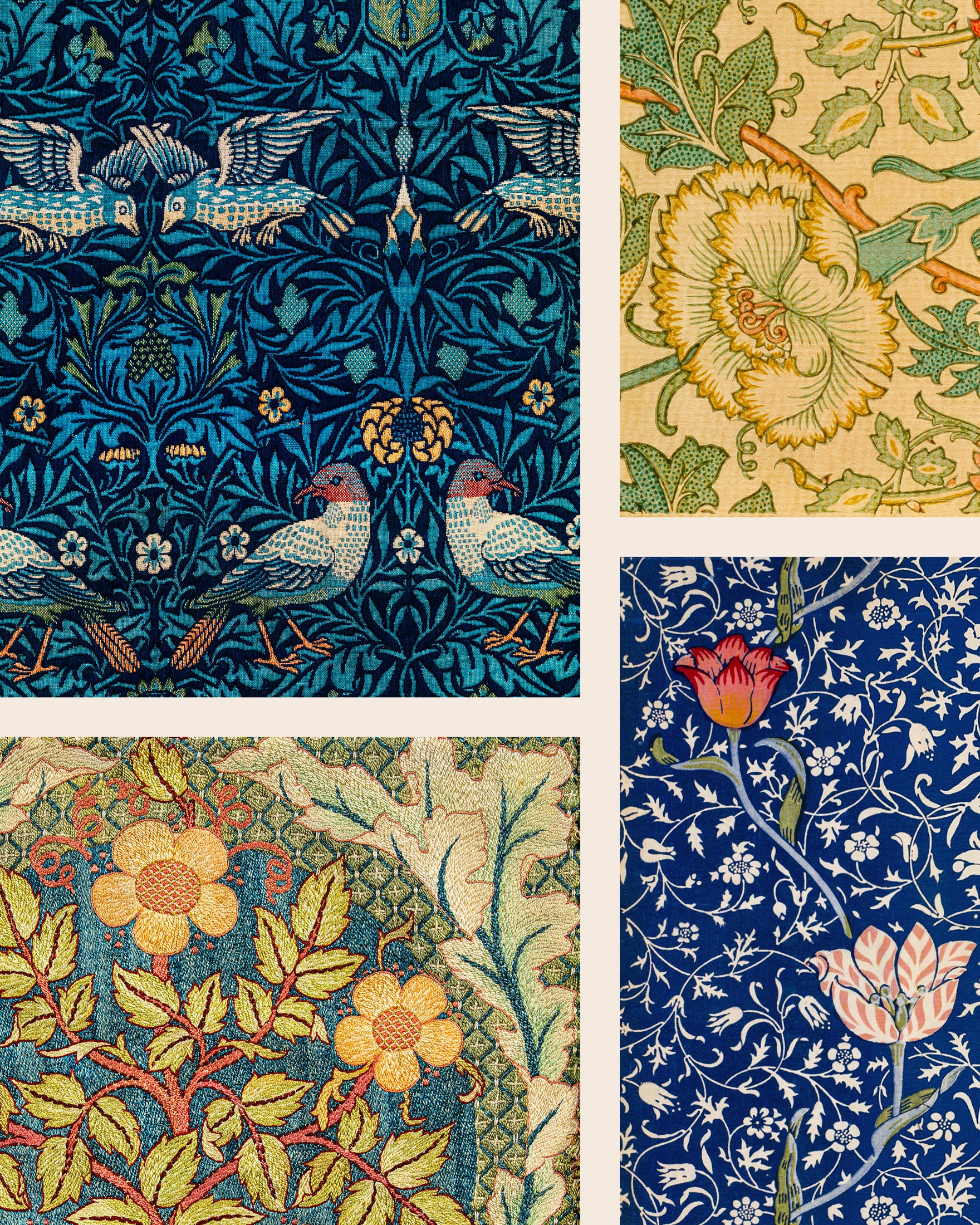 William Morris poster, bloemenmozaïek