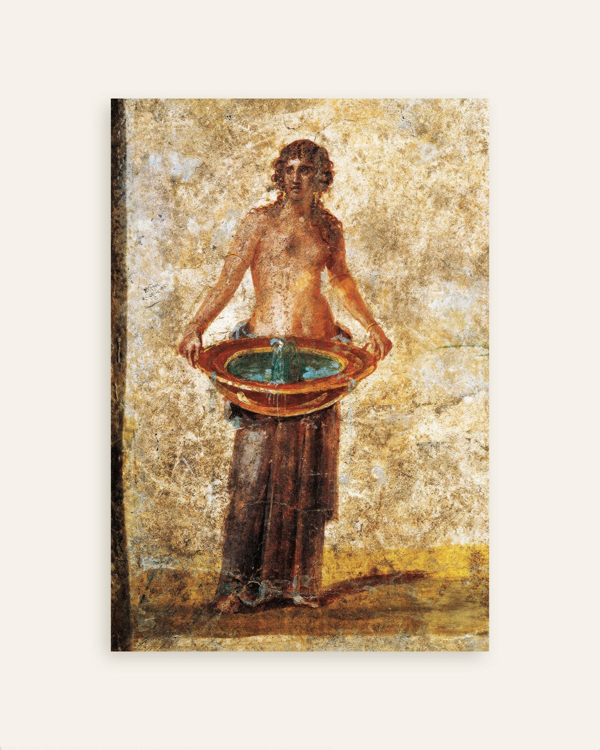 Poster van het fresco van de vrouw met een waterbekken uit Pompeii