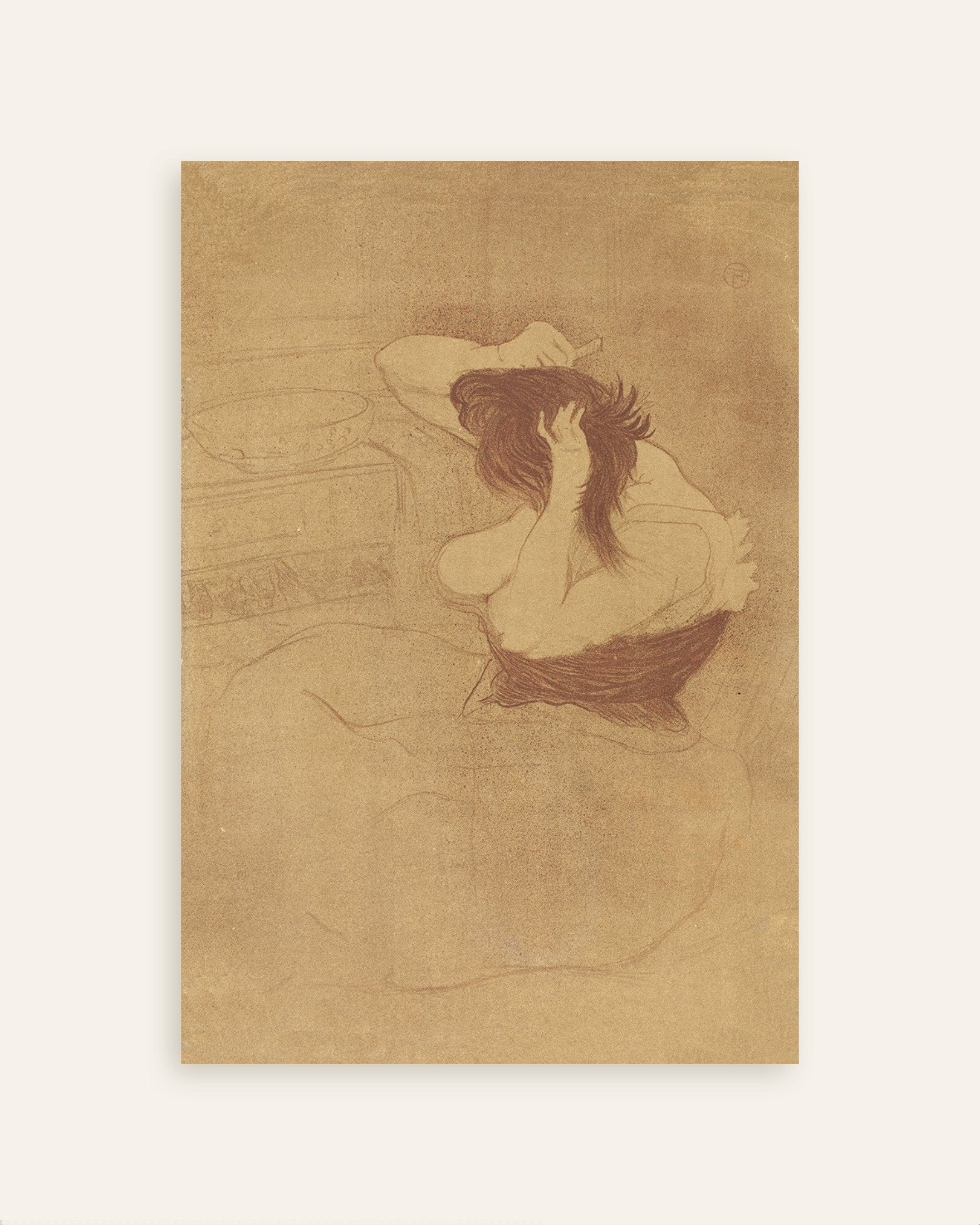 Poster of Woman combing her hair (Femme qui se peigne) (1896) by Henri de Toulouse-Lautrec, thumbnail