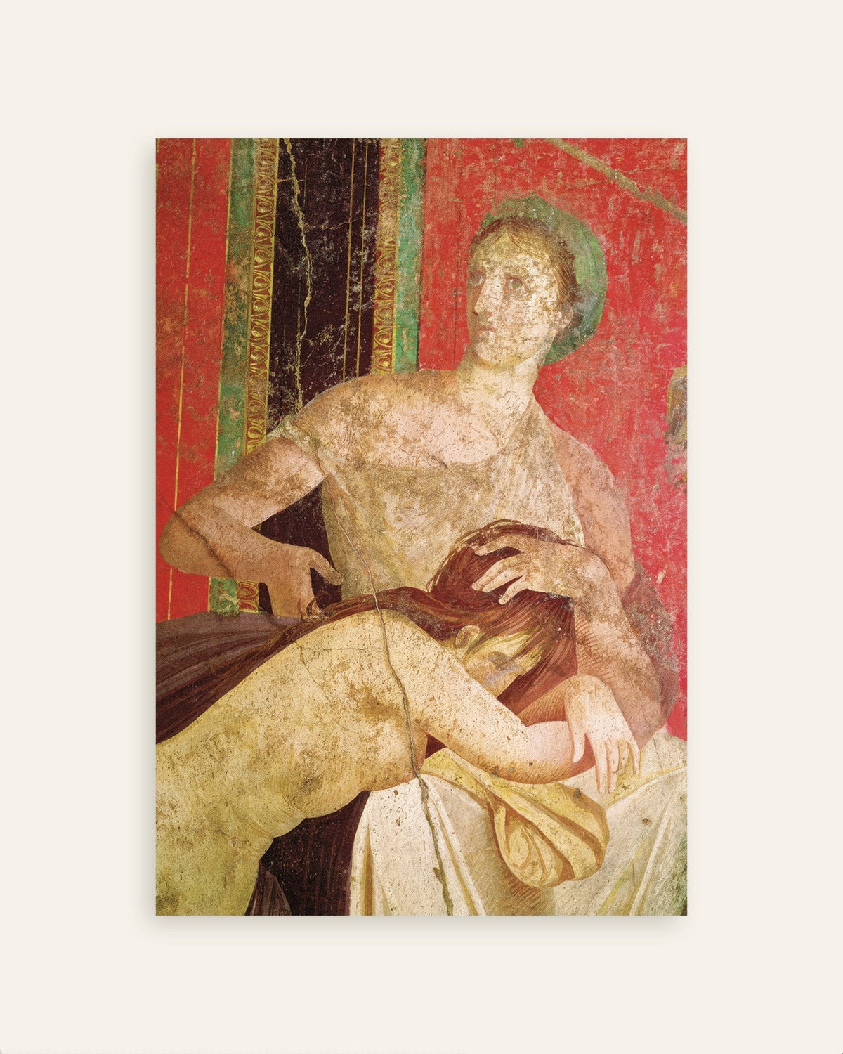Poster van het fresco van de vrouw die de ingewijde troost, Villa der Mysteriën