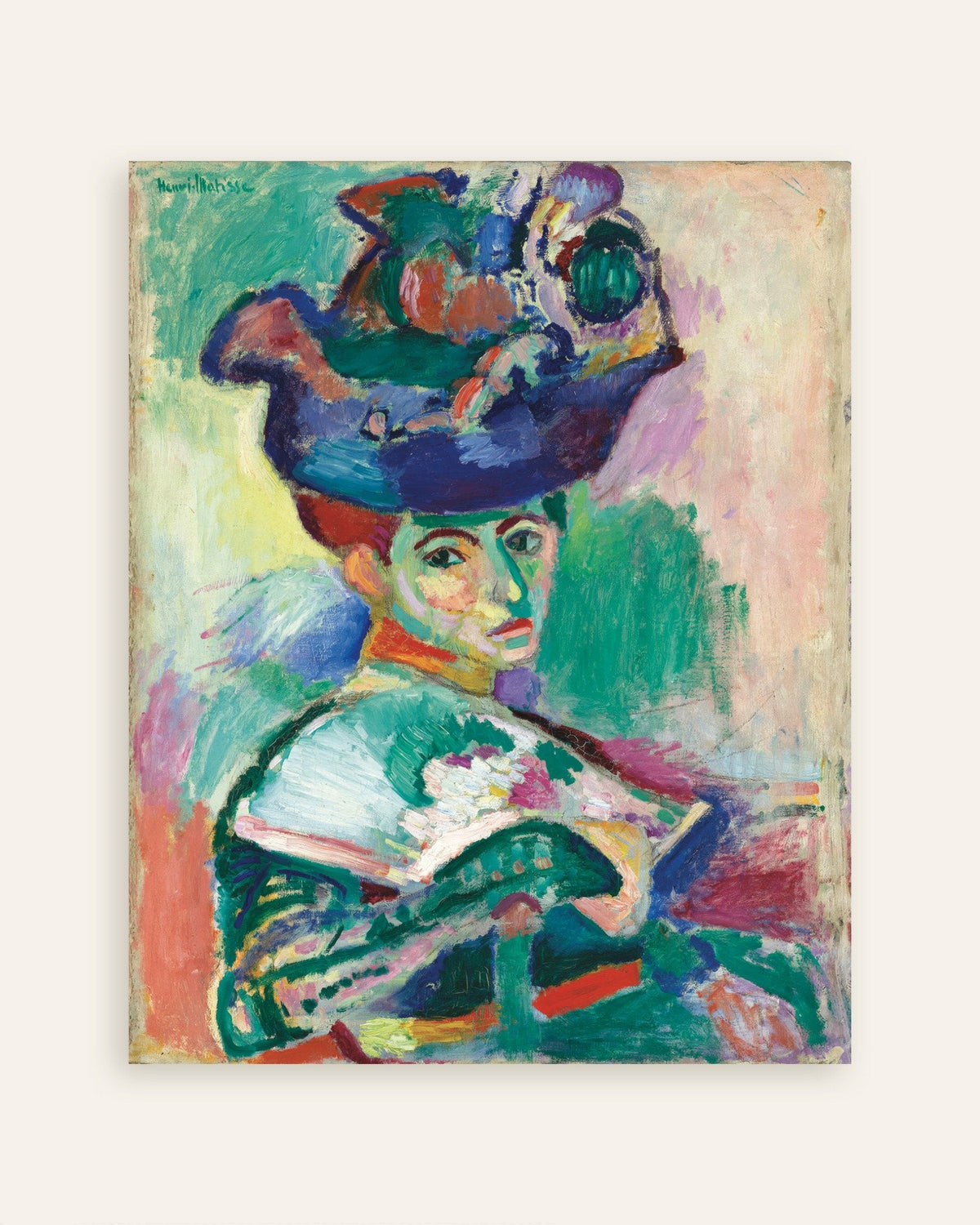 Poster van Vrouw met hoed (1905) van Henri Matisse, miniatuur